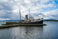 The wreck of Saint Christopher aground in the harbor of Ushuaia Royalty Free Stock Photo