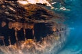 Wreck ship underwater in ocean near Arrecife at Lanzarote