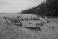 Wreck of a small boat Royalty Free Stock Photo