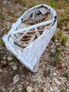 Wreck of a small wooden boat