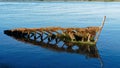 The wreck of the T.S.S. KENNEDY, Wairau River mouth, Blenheim, south island, Aotearoa / New Zealand Royalty Free Stock Photo