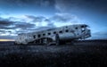 Solheimasandur Beach plane wreck of US DC-3 Royalty Free Stock Photo