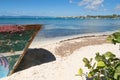 Wreck on white tropical beach - Le Gosier island - Guadeloupe