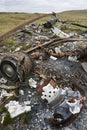 Wreckage of an Argentine Helicopter - Falklands Royalty Free Stock Photo