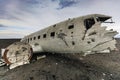 Wreckage of crashed airplane on the coast of iceland Royalty Free Stock Photo