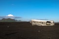 Wreckage of crashed airplane in 1973 Douglas R4D Dakota DC-3 C 117 of the US Navy in Iceland at Solheimasandur beach