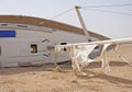 Wreckage of a sailing yacht on the shore