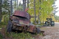 Wreckage of a tank from the Winter War near Suomussalmi, Finland Royalty Free Stock Photo