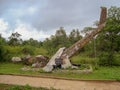 Huey helicopter wreckage at Khe Sanh - Vietnam