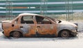 Wrecked Abandoned Burnt Out Car Royalty Free Stock Photo