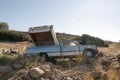 Wrecked and abandoned cars in the island of Patmos, Greece