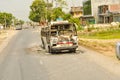 Wrecked bus in Nepal