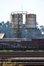 Wrecked cargo trains