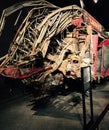 Wrecked fire engine, 9/11 Memorial, New York