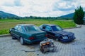 Wrecked Mercedes Sedans and Rusted Car Engine, Albania