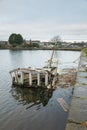 The wreck of the boat `Kiboko` in Glasson Dock, Lancaster