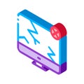 Wrecked Screen isometric icon vector illustration Royalty Free Stock Photo