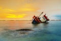 The wrecked ship Royalty Free Stock Photo