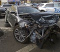 Wrecked vehicle left abandoned Bronx NY