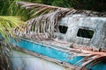 Wrecked and weathered hull of an abandoned sailboat Royalty Free Stock Photo