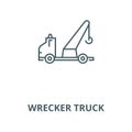 Wrecker truck vector line icon, linear concept, outline sign, symbol