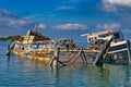 Wreck of wooden fishing boat, Bluff, New Zealand