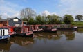 Narrow boats for hire at Wrenbury Cheshire on the Llangollen canal