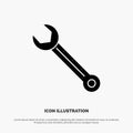 Wrench, Adjustable, Building, Construction, Repair solid Glyph Icon vector Royalty Free Stock Photo