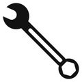 Wrench black icon. Plumber repair tool symbol