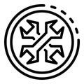 Wrench in the circle icon, outline style