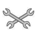 Wrench crossed isolated sign. Repair Tool symbol