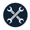 Wrench crossed mechanic tools flat icons