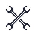 Wrench crossed mechanic tools flat icons
