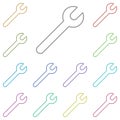 Wrench, diy multi color icon. Simple thin line, outline vector of construction tools icons for ui and ux, website or mobile Royalty Free Stock Photo