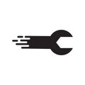 Wrench with fast logo design, vector graphic symbol icon illustration creative idea Royalty Free Stock Photo