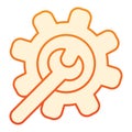 Wrench and gear flat icon. Service tools orange icons in trendy flat style. Repair gradient style design, designed for Royalty Free Stock Photo