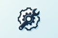Wrench and gear icon represent repair and technical support. This symbol signifies maintenance, setup, and problem solving in Royalty Free Stock Photo