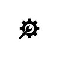 wrench with gear icon, Service tool symbol, setting sign, isolated on white background, vector illustration eps 10 Royalty Free Stock Photo