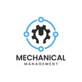 Wrench, gear and spin combination logo