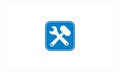 Wrench and hammer Flat icon. Minimal style sign for mobile concept and web design. Manual setting tool vector icon. Symbol, logo i