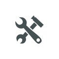 Wrench hammer icon. Repair tool vector. Service setting symbol. Work fix element. Royalty Free Stock Photo