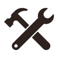 Wrench and hammer. Tools icon Royalty Free Stock Photo