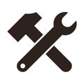 Wrench and hammer. Tools icon Royalty Free Stock Photo