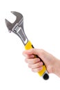 Wrench, hand holding spanner Royalty Free Stock Photo