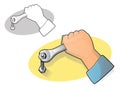 Wrench and Hand Icon Royalty Free Stock Photo