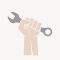 Wrench in hand service logo vector illustration