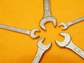 Wrench head detail on orange