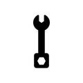 Black solid icon for Wrench, calibrating and fix