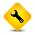 Wrench icon elegant yellow diamond button Royalty Free Stock Photo