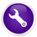 Wrench icon premium purple round button